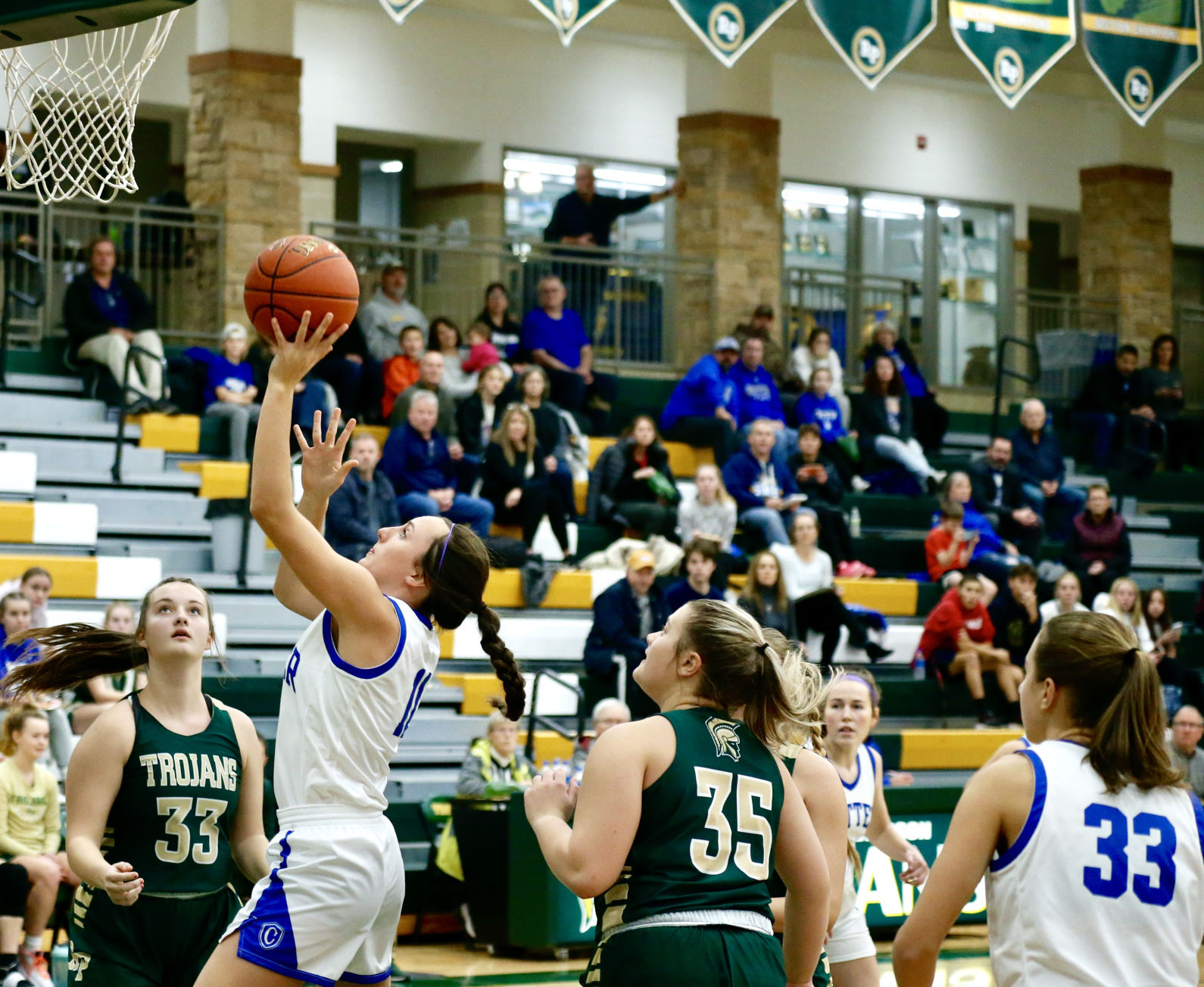 Megan Morgan drives to the basket